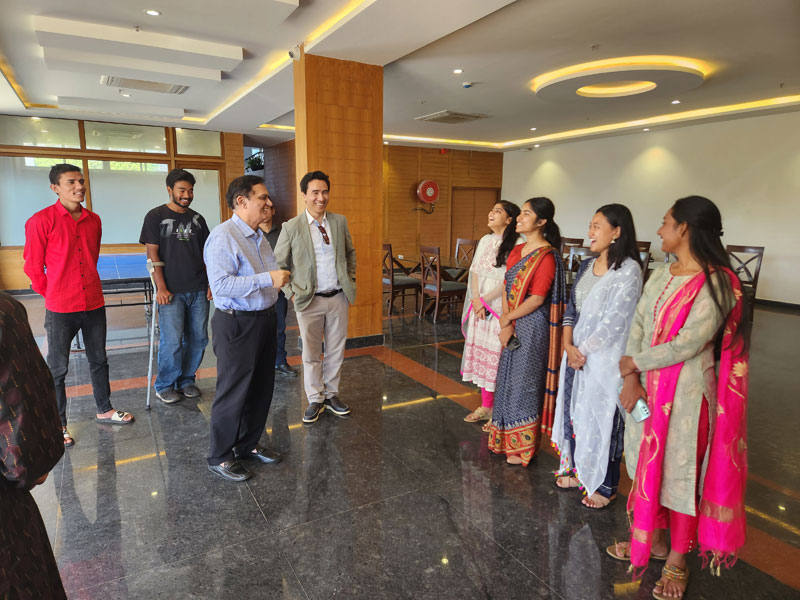 Rev. Dr. Richard Howell interacting gracefully with some staff and trainees at Olivet Centre, South Asia on Thursday, August 24, 2023.