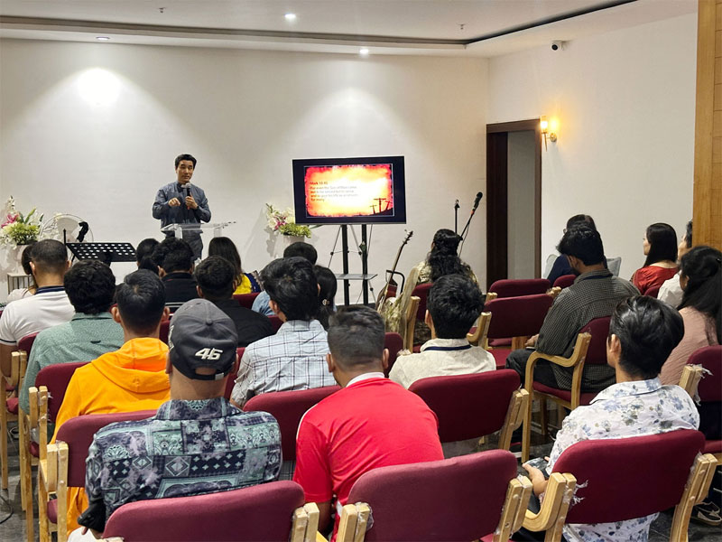 Good Friday service at Immanuel Chapel, Olivet Centre, South Asia